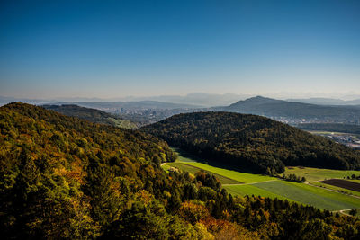 Scenic view of landscape against clear sky
