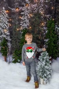 Full length of a young man in snow