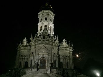 Low angle view of church against sky at night