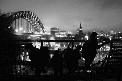 City lit up at night