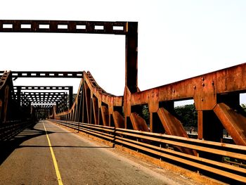 Low angle view of bridge against clear sky