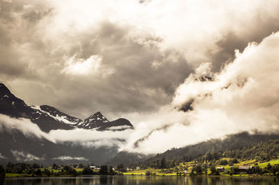 Scenic view of mountains against sky