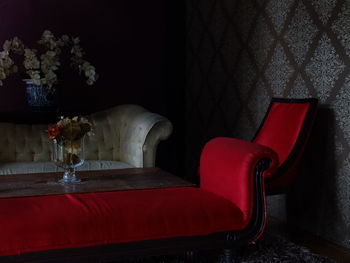 Empty chairs and tables at home