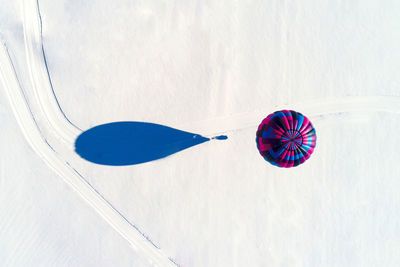 Hot air balloon seen from above