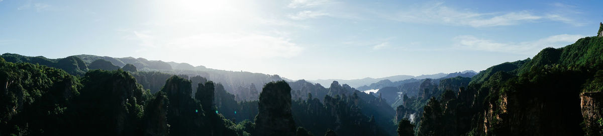 Panoramic view of mountains against sky