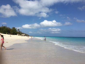 Scenic view of beach against sky