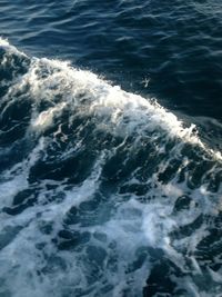 High angle view of wave in sea