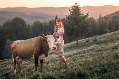 Concept of living in rural areas. mountain landscape. carpathians