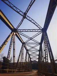 Low angle view of bridge against clear sky