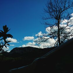 Landscape with mountain range in background