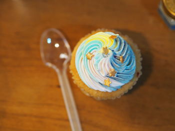 Close-up of cupcakes on table