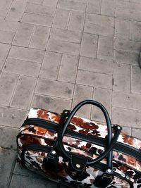 High angle view of sunglasses on street