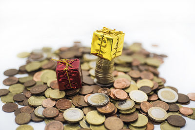 Close-up of coins