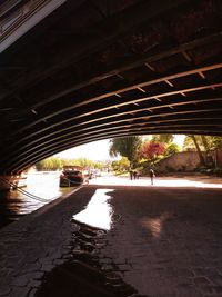 High angle view of bridge over road