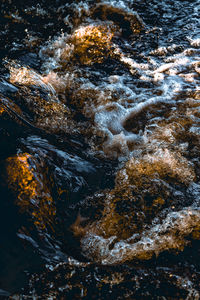 High angle view of flowing water