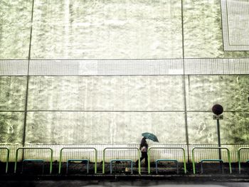 View of woman in railing