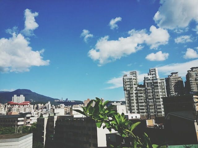 building exterior, architecture, built structure, sky, city, residential structure, residential building, cloud - sky, cloud, blue, residential district, house, cityscape, building, day, outdoors, sunlight, no people, tree, cloudy