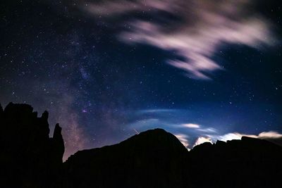Low angle view of star field against star field