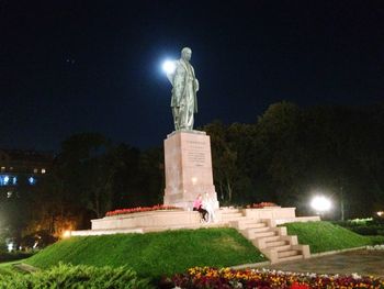 Statue at night