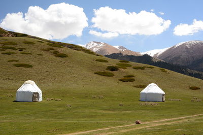 Yurt camp. valley near bokonbayev. issyk kul region. kyrgyzstan