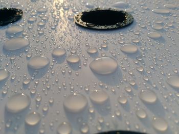 Full frame shot of wet bubbles in rain