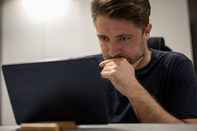 Man working on laptop