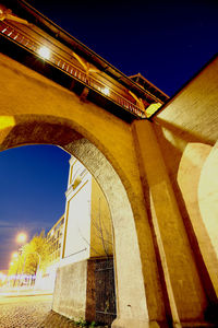 Low angle view of illuminated building