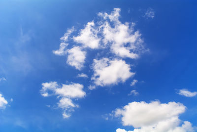 Low angle view of clouds in blue sky