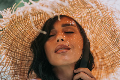 Close-up portrait of a young woman