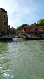 Bridge over river against sky