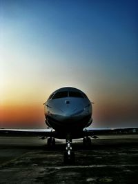 View of city at sunset