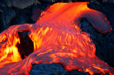 View of volcanic mountain