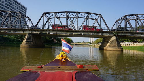 Bridge over river against sky