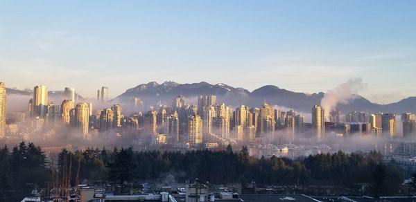 Panoramic view of city against sky