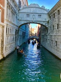 View of canal along buildings
