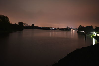 View of river at sunset