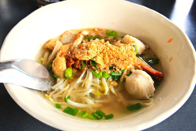 Close-up of meal served in plate