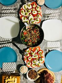 High angle view of food on table