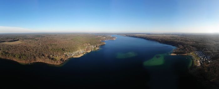 Aerial view of lake werbellinsee