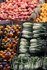 Various fruits for sale at market stall