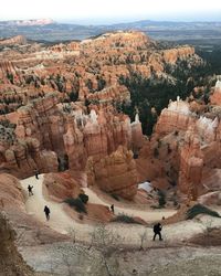 Aerial view of rock formations