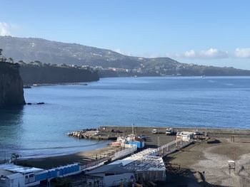 High angle view of sea against sky