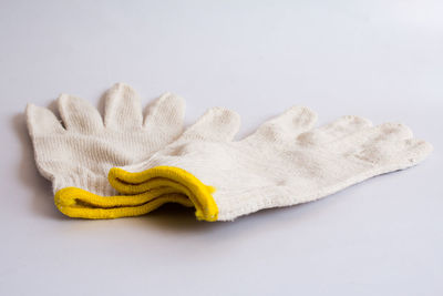 Close-up of banana on white background