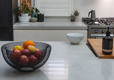 Fruits in bowl at home