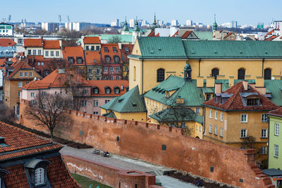 View of old town against sky