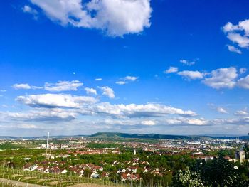 High angle view of townscape against sky