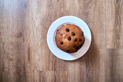 High angle view of breakfast on table