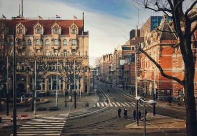 People crossing street in amsterdam