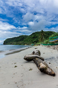 Scenic view of beach against sky