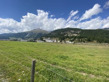 Scenic view of field against sky